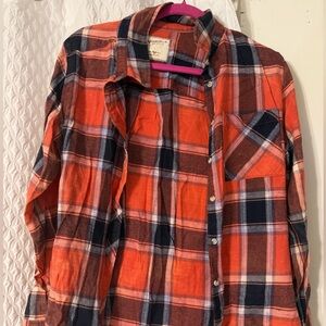 Red and Blue Plaid Button-Up Shirt
